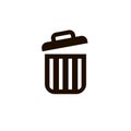 Delete icon, vector trash can garbage bin sign isolated on white, flat design for web, website. Eco bio concept.