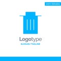 Delete, Interface, Trash, User Blue Solid Logo Template. Place for Tagline