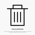 Delete, Interface, Trash, User Line Icon Vector