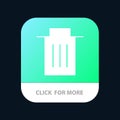 Delete, Interface, Trash, User Mobile App Button. Android and IOS Glyph Version Royalty Free Stock Photo