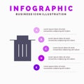 Delete, Interface, Trash, User Solid Icon Infographics 5 Steps Presentation Background