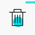 Delete, Interface, Trash, User turquoise highlight circle point Vector icon