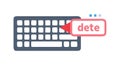 Delete Key Icon on Keyboard with Cross-Out Text, vector design Generative AI Royalty Free Stock Photo