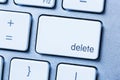 Delete key on modern computer keyboard close up Royalty Free Stock Photo