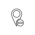Delete, location icon. Simple thin line, outline vector of location icons for ui and ux, website or mobile application Royalty Free Stock Photo
