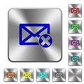Delete mail rounded square steel buttons Royalty Free Stock Photo