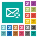 Delete mail square flat multi colored icons