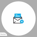Delete mail vector icon sign symbol Royalty Free Stock Photo