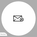 Delete mail vector icon sign symbol Royalty Free Stock Photo