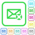 Delete mail vivid colored flat icons icons