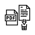 delete pdf file line icon vector illustration Royalty Free Stock Photo