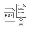 delete pdf file line icon vector illustration Royalty Free Stock Photo