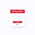 Delete profile form, vector design