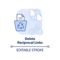 Delete reciprocal links light blue concept icon Royalty Free Stock Photo