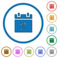 Delete schedule item icons with shadows and outlines