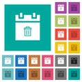 Delete schedule item square flat multi colored icons