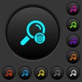 Delete search dark push buttons with color icons