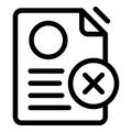 Delete sheet icon, outline style