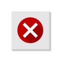 Delete sign. Red circle. X icon