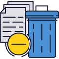 Delete trash file bin on computer icon vector