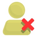 Delete user call icon, cartoon style