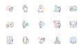 Delete user, Customer satisfaction and Work home line icons for website, printing. For design. Vector