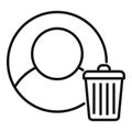 Delete user icon outline vector. File profile Royalty Free Stock Photo