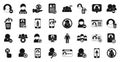 Delete user icons set simple vector. Access avatar Royalty Free Stock Photo