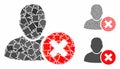 Delete user Mosaic Icon of Humpy Pieces Royalty Free Stock Photo