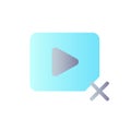 Delete video flat gradient color ui icon Royalty Free Stock Photo