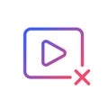 Delete video pixel perfect gradient linear ui icon Royalty Free Stock Photo