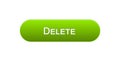 Delete web interface button green color, recycling app, erase information Royalty Free Stock Photo