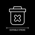 Delete white linear icon for dark theme Royalty Free Stock Photo