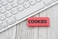 Delete your web browser cookies with computer keyboard with an eraser Royalty Free Stock Photo