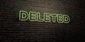 DELETED -Realistic Neon Sign on Brick Wall background - 3D rendered royalty free stock image