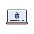 Color illustration icon for Deleting, delete and trash bin