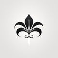 Black Fleurdelis Design: Simplistic Vector Art With Cultural Symbolism And Realistic Detailing