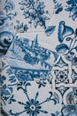 Delft blue, ceramic tiles mosaic