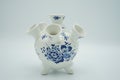 Delft Blue Dutch vase with flower pattern Royalty Free Stock Photo