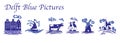 Delft Blue folk pictures Royalty Free Stock Photo
