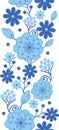 Delft blue Holland flowers vertical seamless