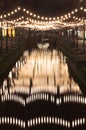 Delft city centre by night (Vhristmas lights) Royalty Free Stock Photo