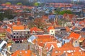 Aerial panoramic view in Delft, Holland