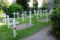 Delft, The Netherlands - April 21, 2019: Prinsenhof, Temporary cemetery which is part of the exhibition `Mojo backstage.'