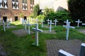 Delft, The Netherlands - April 21, 2019: Prinsenhof, Temporary cemetery which is part of the exhibition `Mojo backstage.'