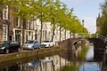 DELFT/NETHERLANDS - April 17, 2014: Typical street scene and canal