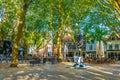 DELFT, NETHERLANDS, AUGUST 7, 2018: Beestenmarkt square in Delft, Netherlands Royalty Free Stock Photo