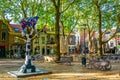 DELFT, NETHERLANDS, AUGUST 7, 2018: Beestenmarkt square in Delft, Netherlands Royalty Free Stock Photo