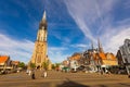 DELFT, NETHERLANDS - AUGUST 7, 2022: View of Cameretten Town square Royalty Free Stock Photo