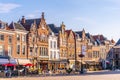 DELFT, NETHERLANDS, AUGUST 6, 2018: View of the main square in Delft, Netherlands Royalty Free Stock Photo